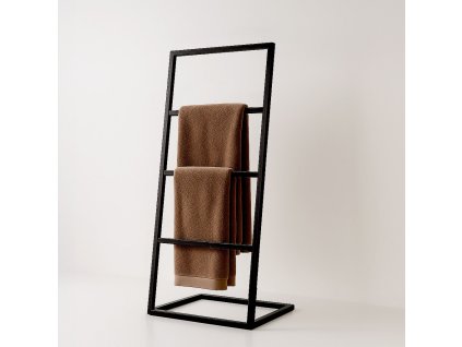 Žebřík na ručníky-černá barva KS-41/115x50x30 cm