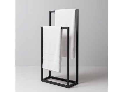 Stojan na ručníky do koupelny KS-61 černý 85x40x20 cm