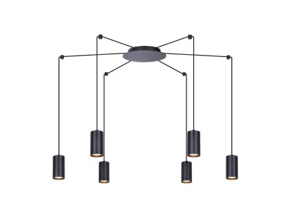 Černý lustr pavouk Kaja PUERTO 4898/6×bodovka GU10