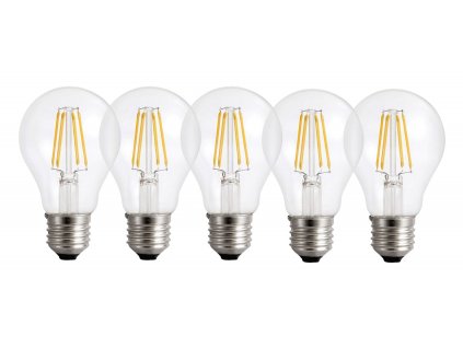 Sada 5x LED žárovka E27 - 7W teplá barva