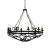 Rustikální kovový lustr Cartwheel 8908-8BK