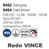 Šedé venkovní světlo na fasádu Redo 9452 VINCE /LED 2x 3W
