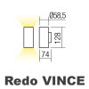 Hnědé venkovní světlo na fasádu Redo 9454 VINCE /LED 2x 3W