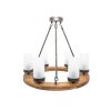 Rustikální lustr Wood DT-K-50-6K