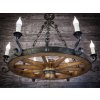 Rustikální lustr ze dřeva Kolo DT-Ko-70-6S