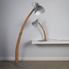 Stojací lampa s dřevěnou nohou NANNA