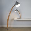 Stojací lampa s dřevěnou nohou NANNA
