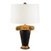 Keramická stolní lampa GALLIER černo-zlatá/63,5 cm