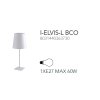Bílá hotelová lampička ELVIS-L BCO