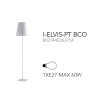 Hotelová stojací lampa ELVIS-PT BCO