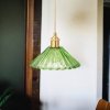 Retro lustr do kuchyně VOJTĚŠKA/zelené sklo