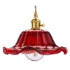 Závěsné rustikální světlo ROZÁRKA/červené sklo