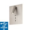 Nástěnné světlo nad postel s USB nabíječkou ZEN/LED 16+3W