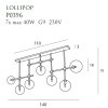 Moderní stropní světlo LOLLIPOP P0396