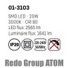 Designové LED stropní světlo ATOM 01-3103/LED 20W/3000K