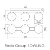 Stropní svítidlo koule Redo BOWLING 01-3151 / 3xE27