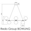 Designový lustr na lanku Redo 01-3159 BOWLING / 8xE14