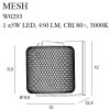 Moderní LED nástěnné svítidlo MESH W0293