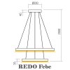 LED závěsné světlo Redo 01-2889 FEBE/LED 62W