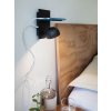 LED černé nástěnné svítidlo k posteli s USB SEIBI 01-3492