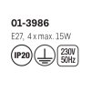 Závěsné světlo nad stůl Smarter ROTIS 01-3986, 4x E27