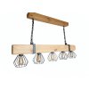 Svítidlo z trámu-světlé dřevo RUSTIC CAGE 120 cm 5xE27