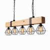 Svítidlo z trámu-světlé dřevo RUSTIC CAGE 120 cm 5xE27