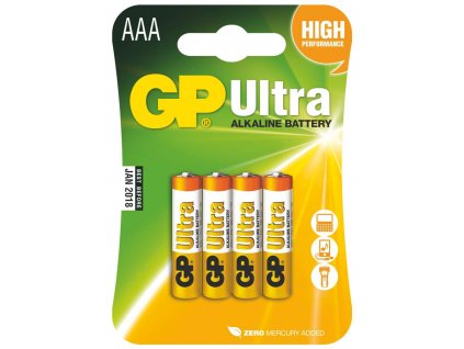 3922 alkalicka baterie gp ultra lr03 aaa 4 ks v blistru
