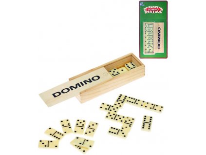 Hra Domino plast v dřevěné krabičce *SPOLEČENSKÉ HRY*