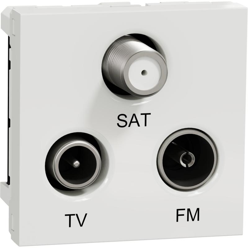 Zásuvka R/TV/SAT s F-konektorem koncová 2 dB - Bílá Schneider UNICA NU345018