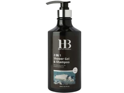 H&B Dead Sea Minerals Pánský sprchový gel a šampon 2v1 s minerály z Mrtvého moře – 780 ml