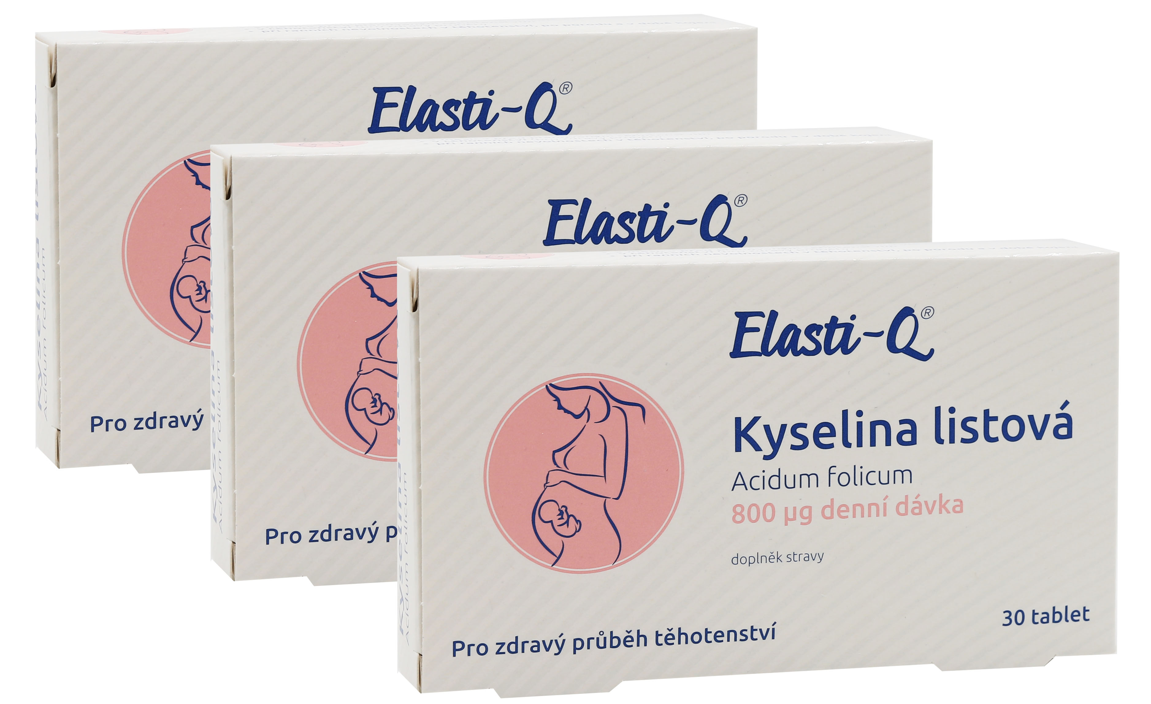 Elasti-Q Kyselina Listová  800 µg, 30 tablet 3 balení: 3x 30 tablet