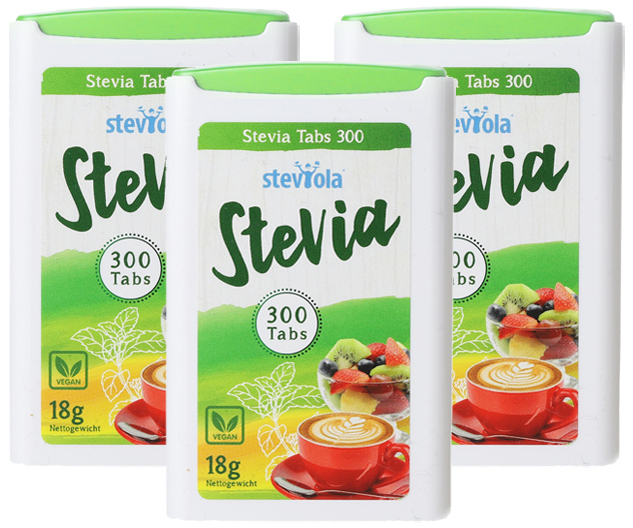 Levně El Compra Steviola - Stévia tablety v dávkovači 300 tbl. 3 balení: 3x 300 tablet