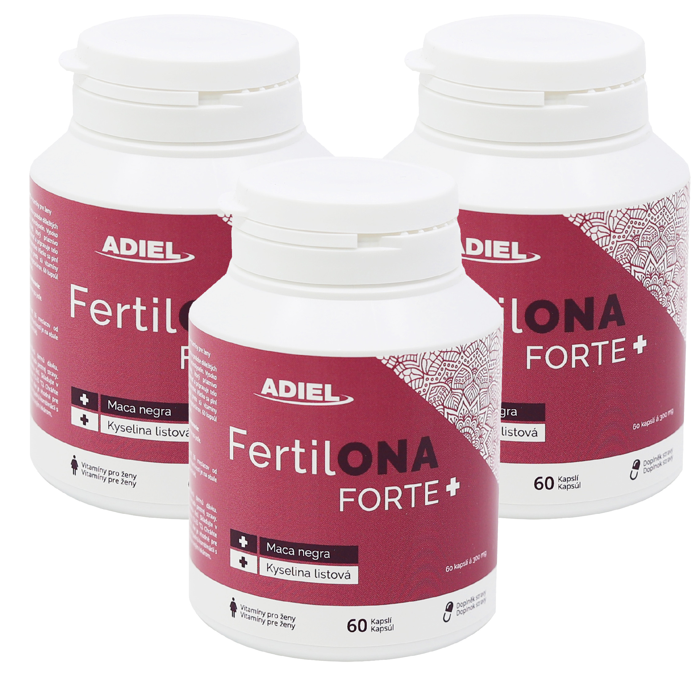 Levně ADIEL FertilONA forte plus - Vitamíny pro ženy 60 kapslí 3 ks v balení: 3x60 kapslí