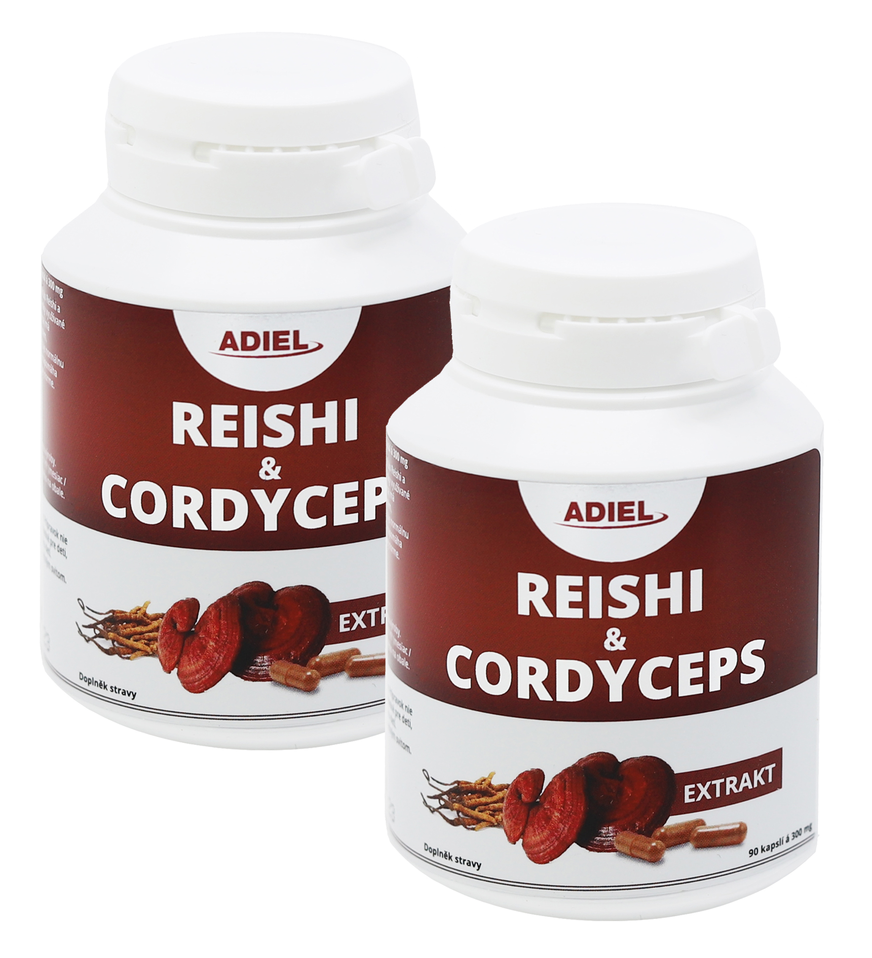 Levně ADIEL Reishi &Cordyceps 90 kapslí 2 balení: 2x90 kapslí