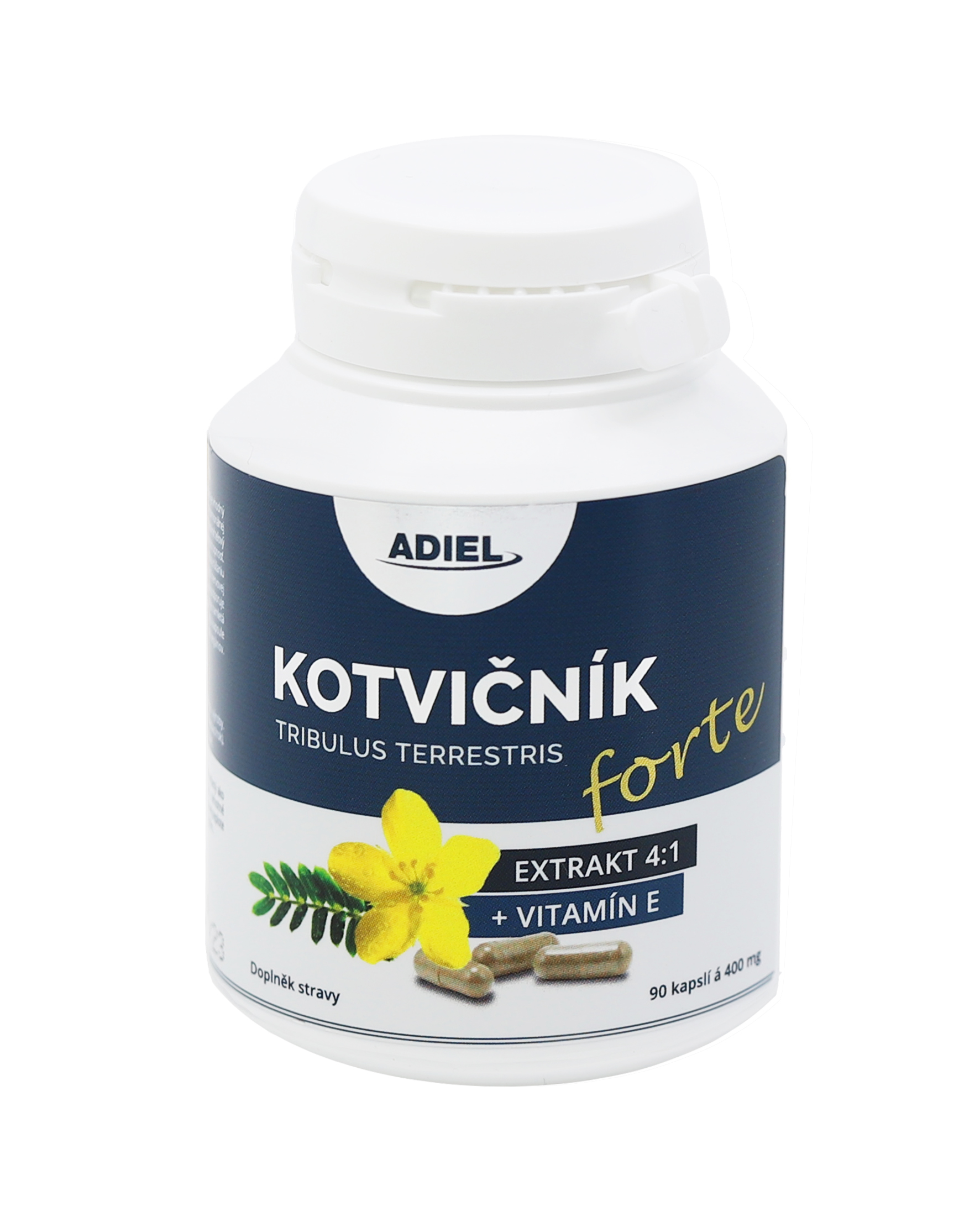 Levně Adiel Kotvičník zemní Forte s vitamínem E 90 cps. 1 balení: 1x90 kapslí