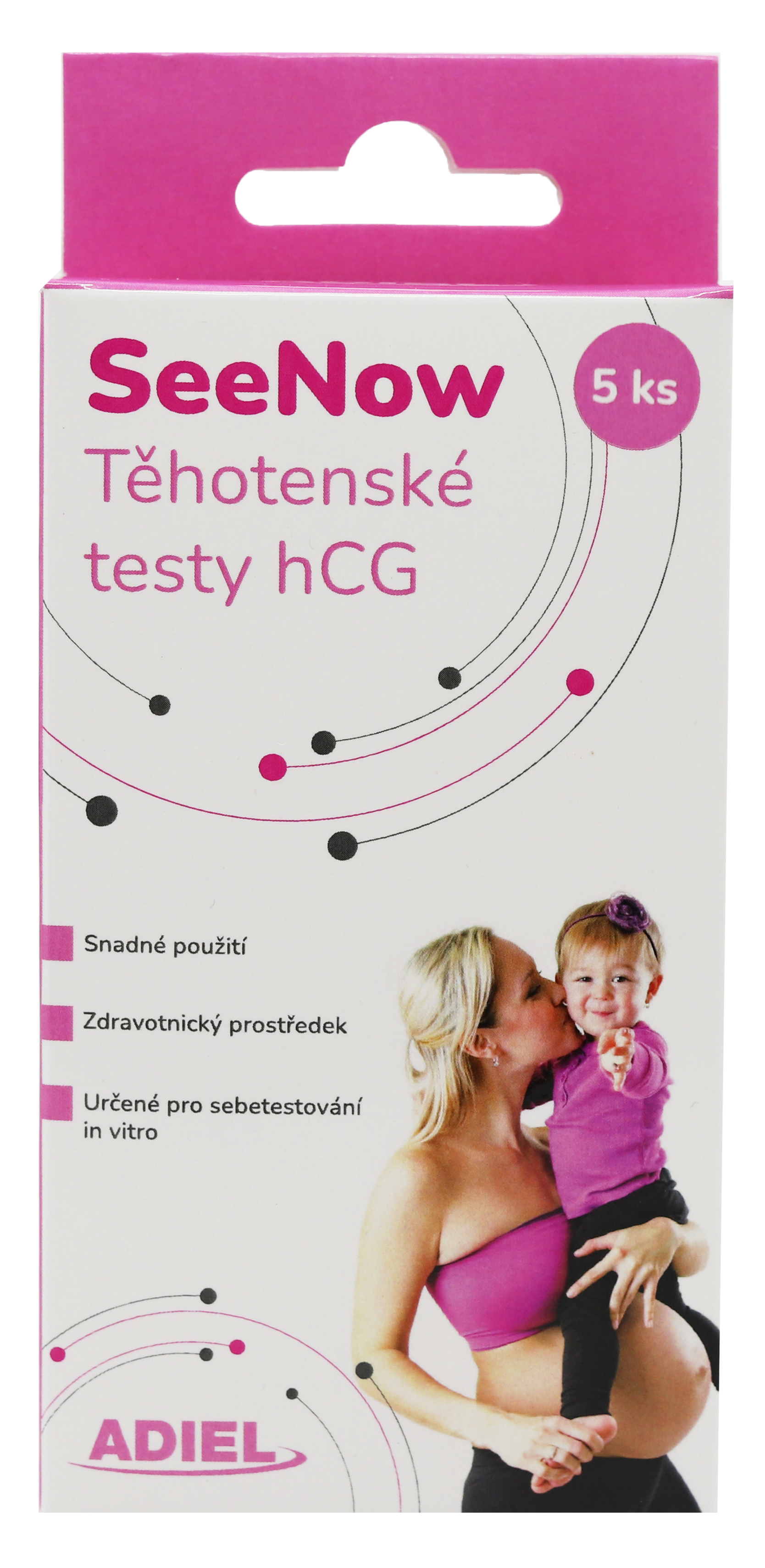 Levně ADIEL SeeNow těhotenské testy hCG, 5 ks