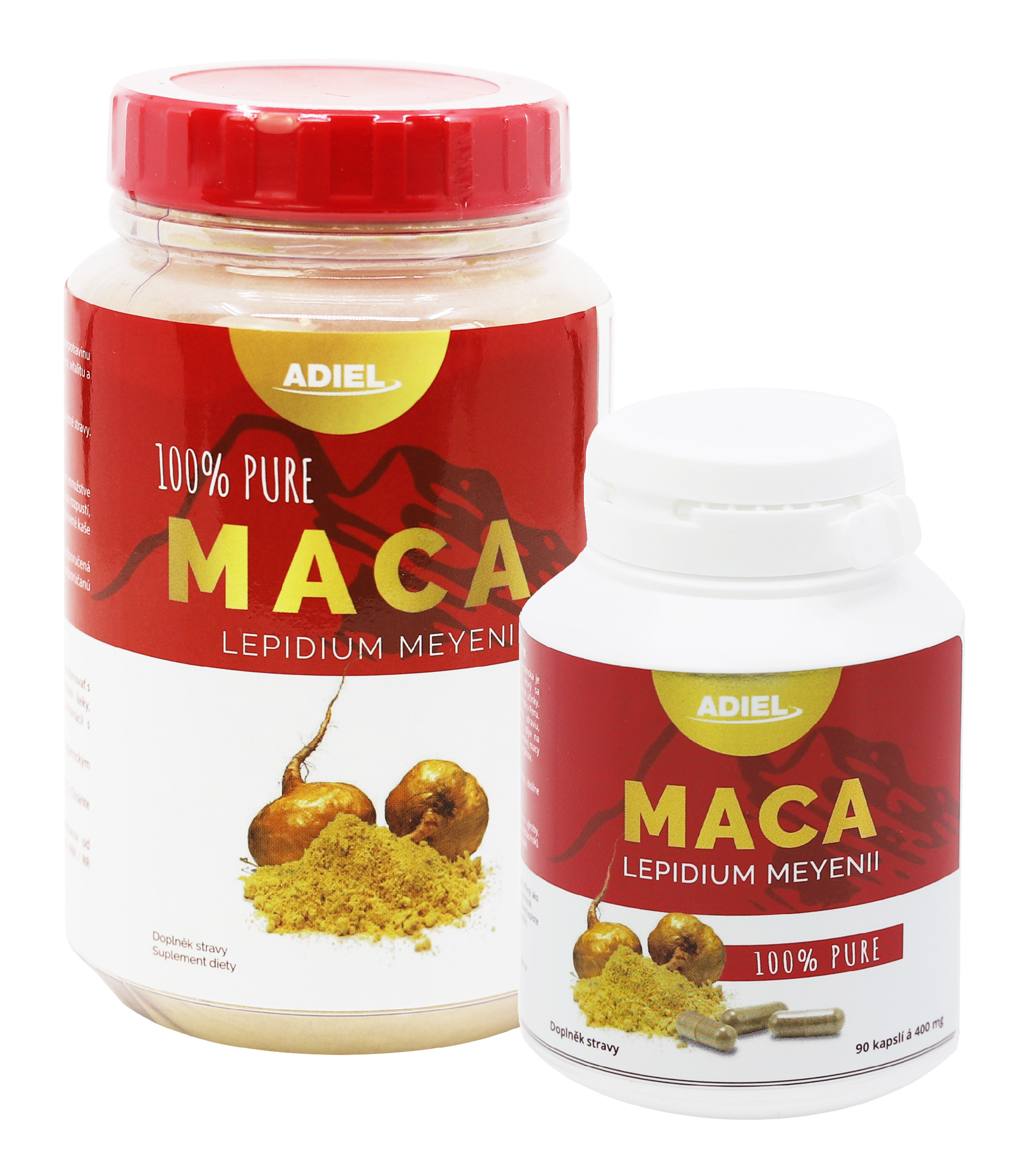 Levně ADIEL Maca 100% PURE prášek 400 g + 90 kapslí