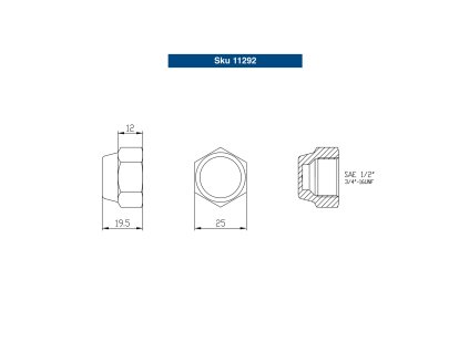 Záslepná matica 1/2"