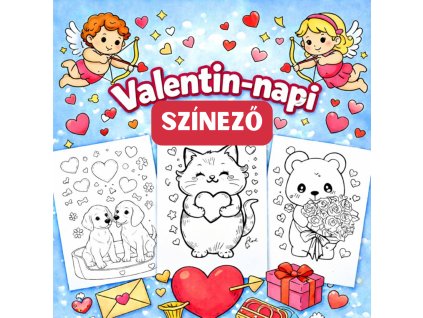 Valentin napi színező gyerekeknek