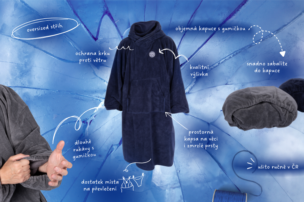 Pončo na otužování infografika