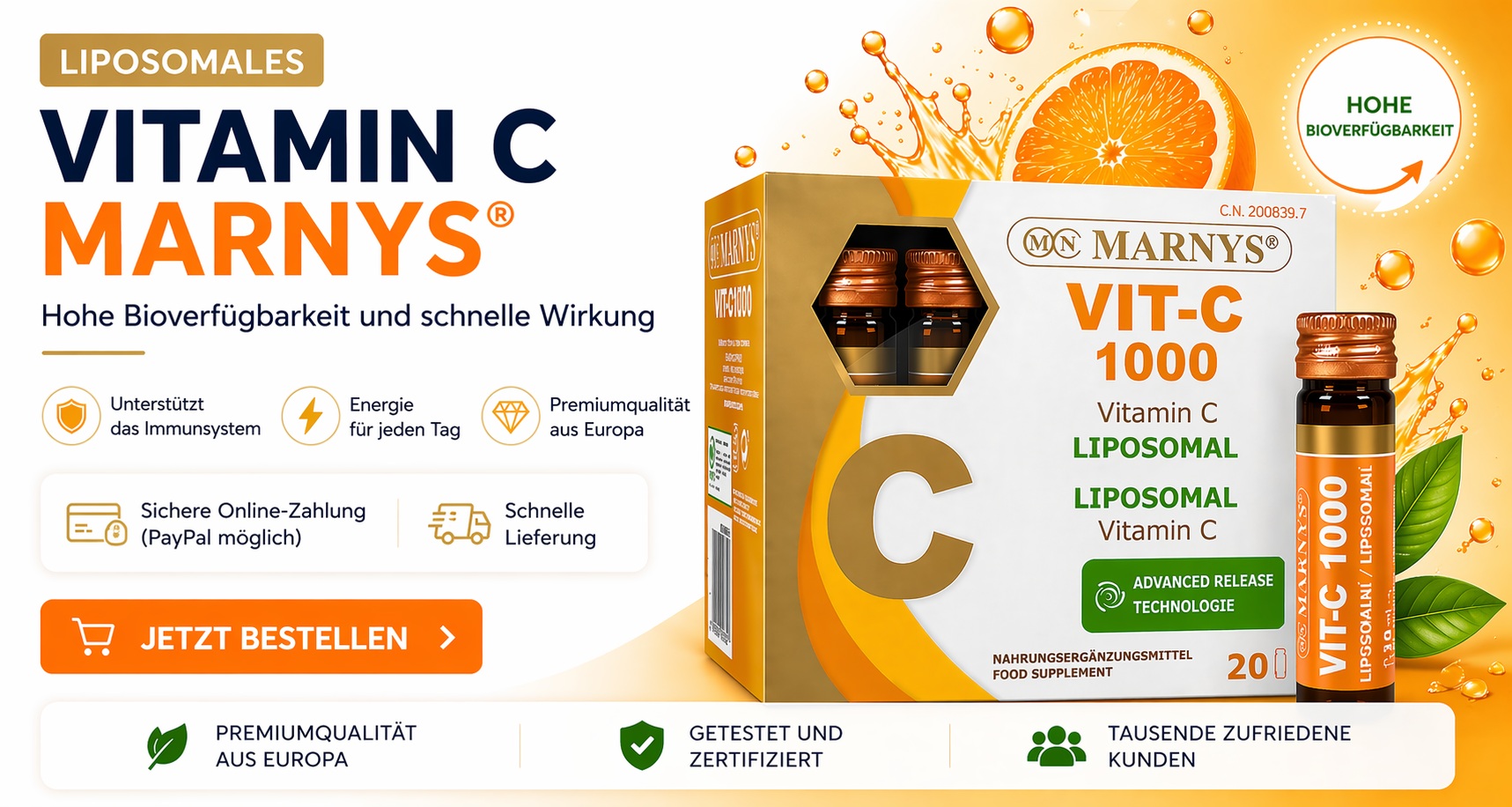 MARNYS VIT C 1000 - lipozomales Vitamin C 20x10 ml