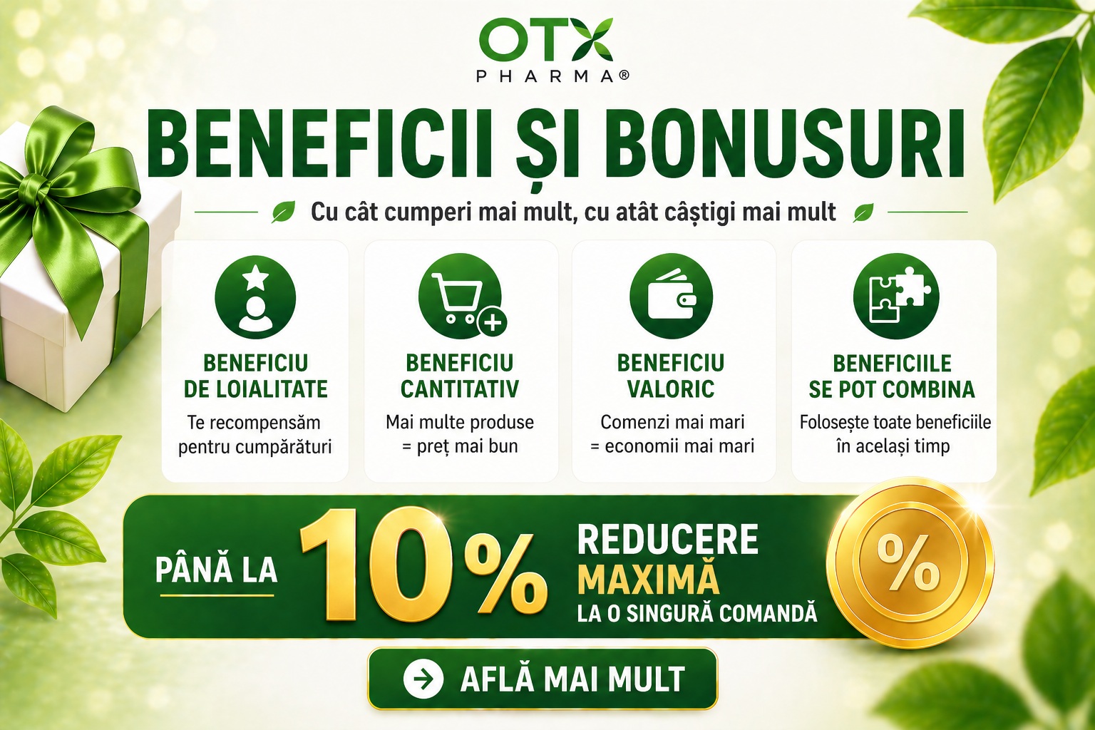 Avantaje și bonusuri OTX Pharma®