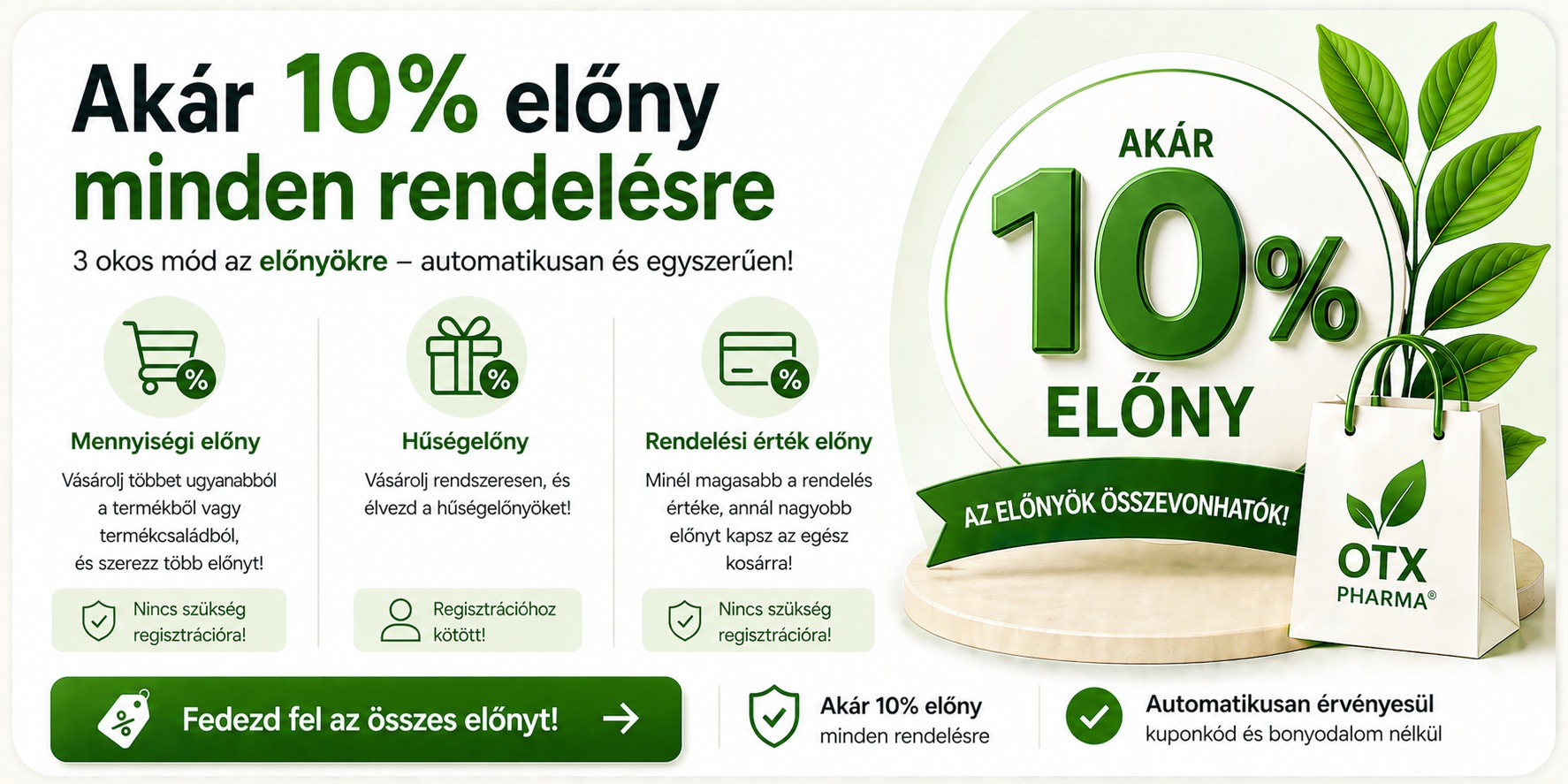 OTX Pharma® Előnyök és Bónuszok