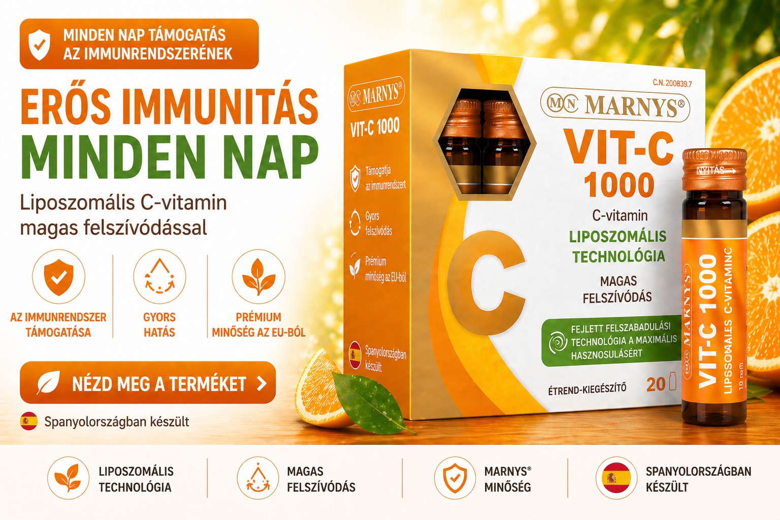 MARNYS C-vitamin 1000 – liposzómás C-vitamin immunitásra