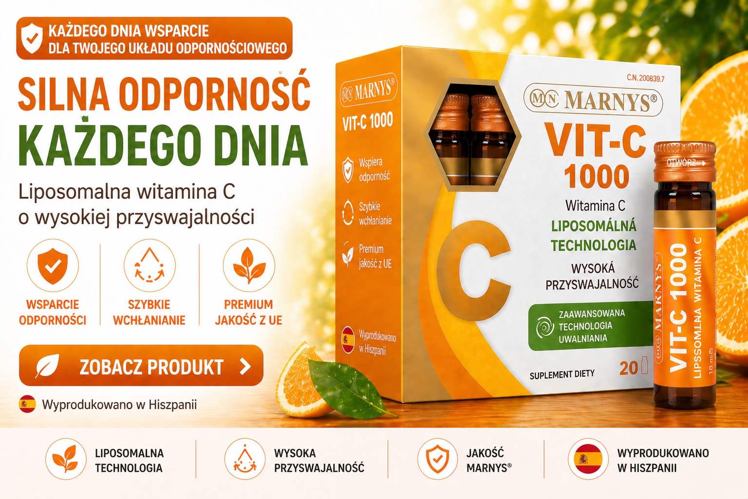 MARNYS Witamina C 1000 – liposomalna witamina C na odporność