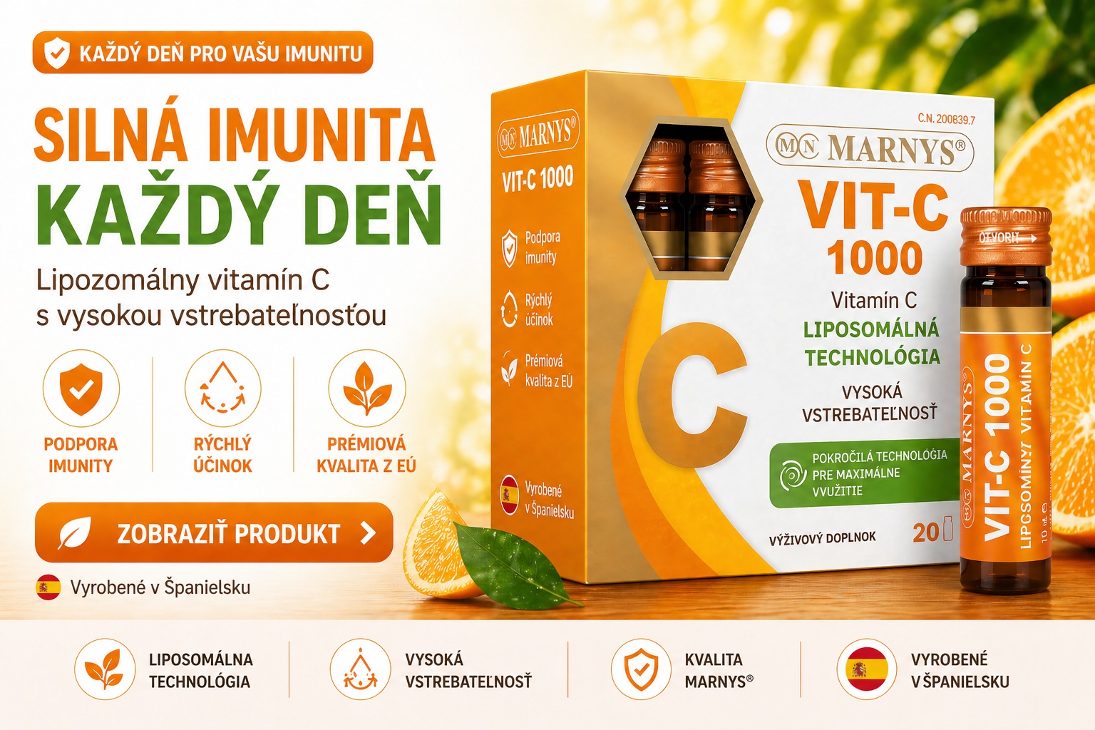 MARNYS Vitamín C 1000 – lipozomálny vitamín C na imunitu
