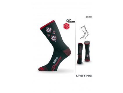 Lasting merino lyžařské ponožky SCK černé