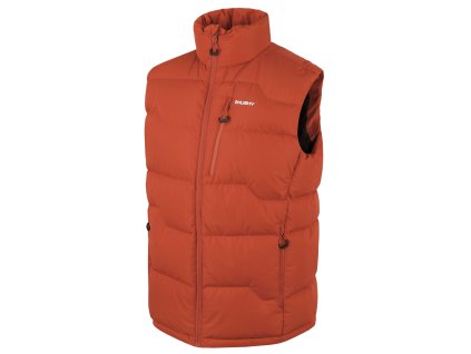 Husky Pánská péřová vesta na zip Deep dark orange