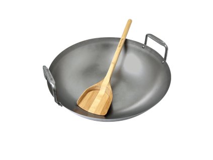 BGE - Wok karbonová pánev s bambusovou špachtlí L, XL
